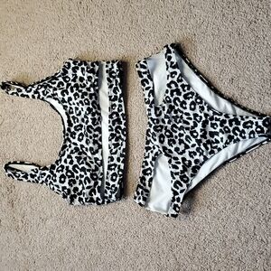 EUC Cheetah Print Bikini Set with Cutout Designs 🍑